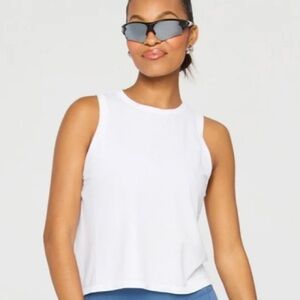 NWT Fabletics Feather Tech Muscle Tank Classic White L